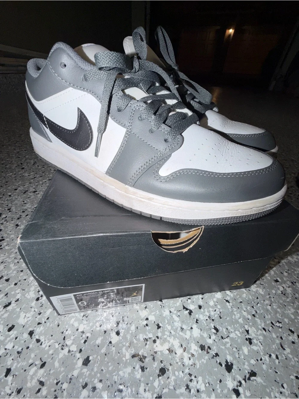 Jordan Low-Top Sneakers in Gray and White